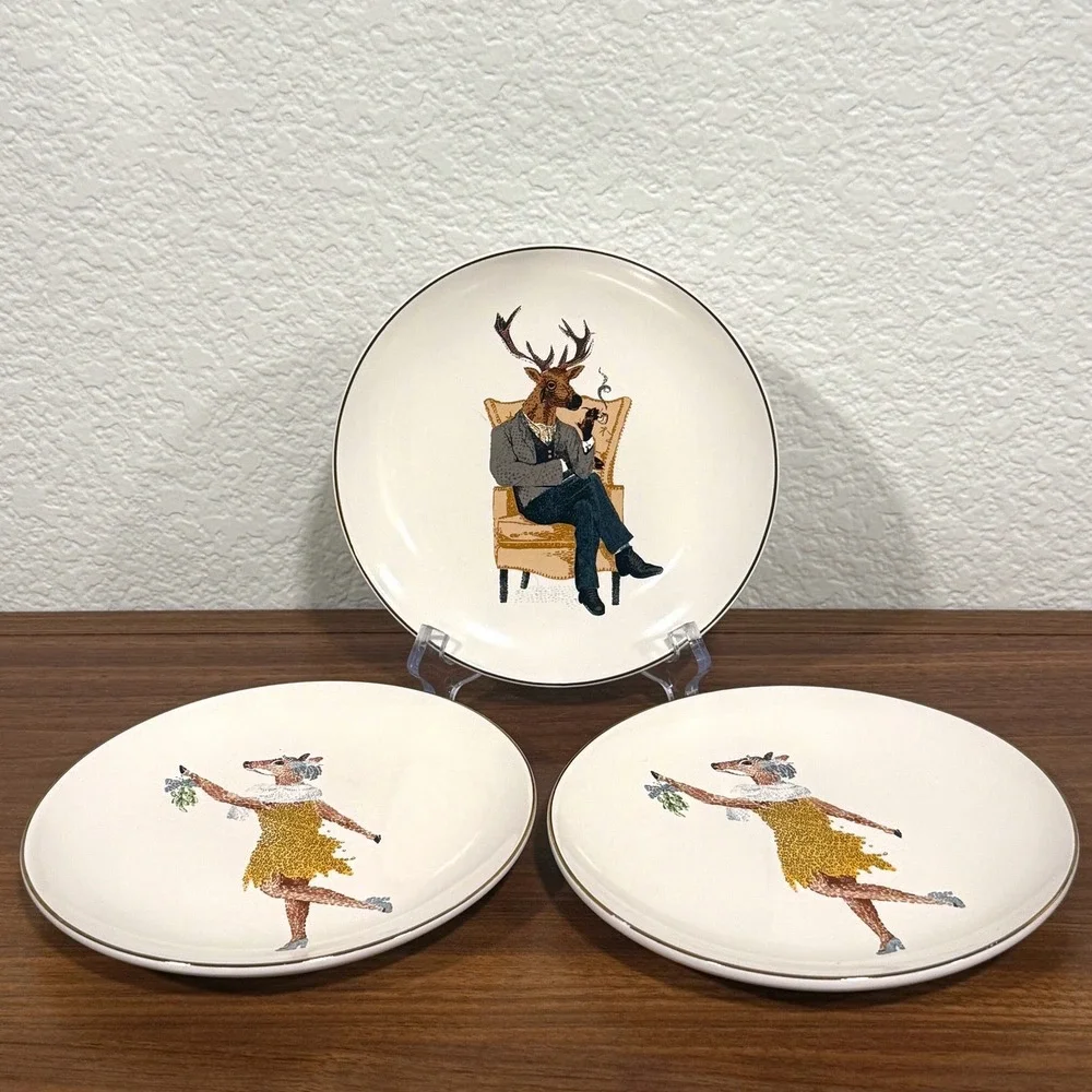 Set‎ of THREE Threshold 2017 Holiday Mr. Mrs. Posh Reindeer Stag Doe 6